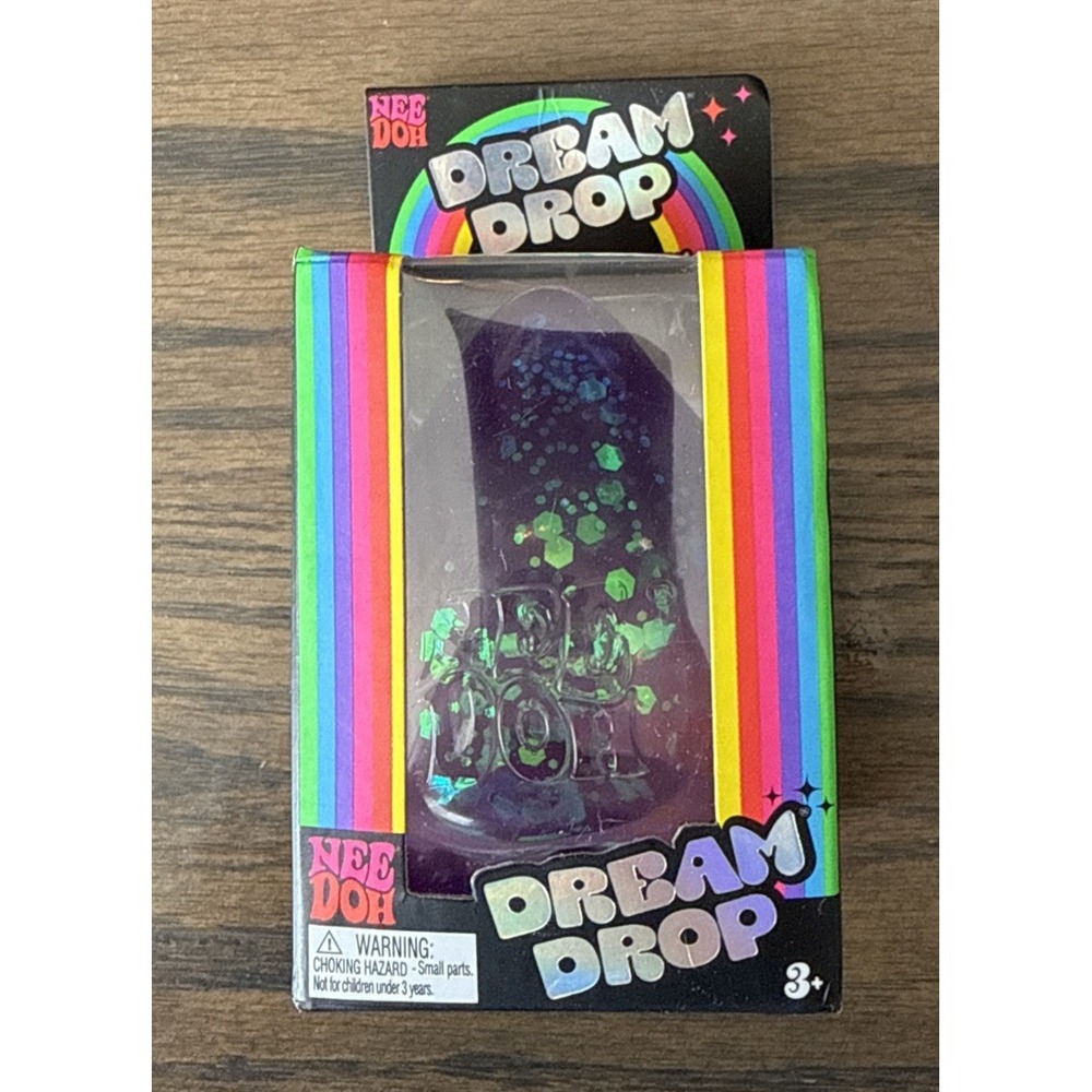 Nee Doh Dream Drop Purple Glitter- New In Box- Authentic